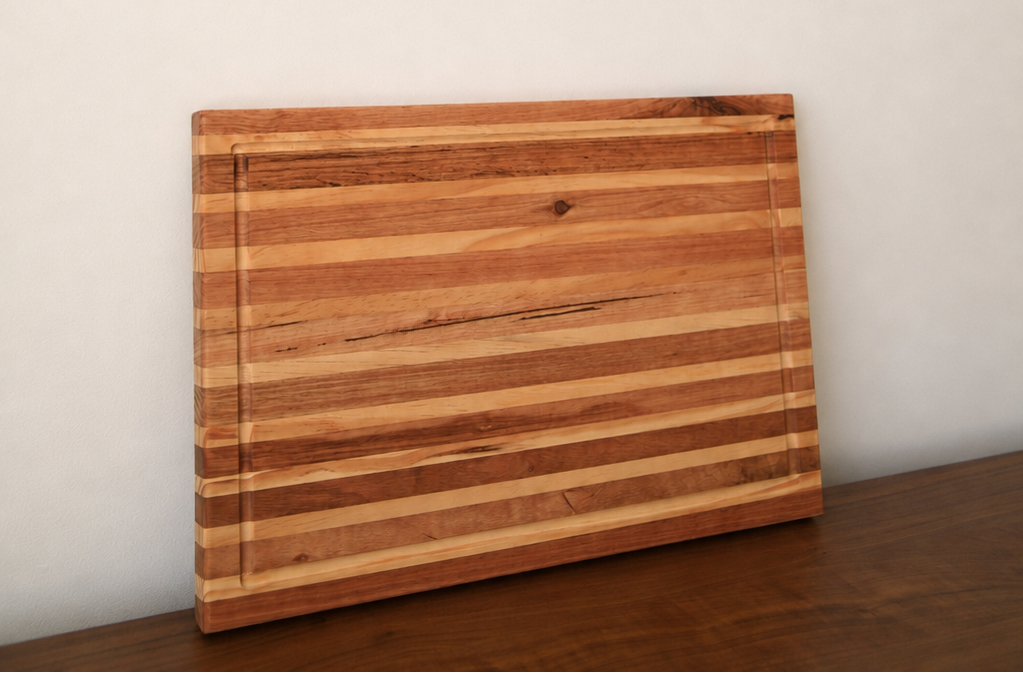 Front view of The Carving Board handcrafted from Tasmanian Oak