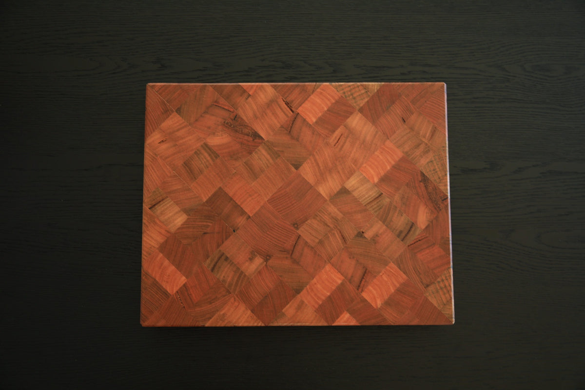 Top-down view of The Heritage Block showing its distinctive end-grain timber construction